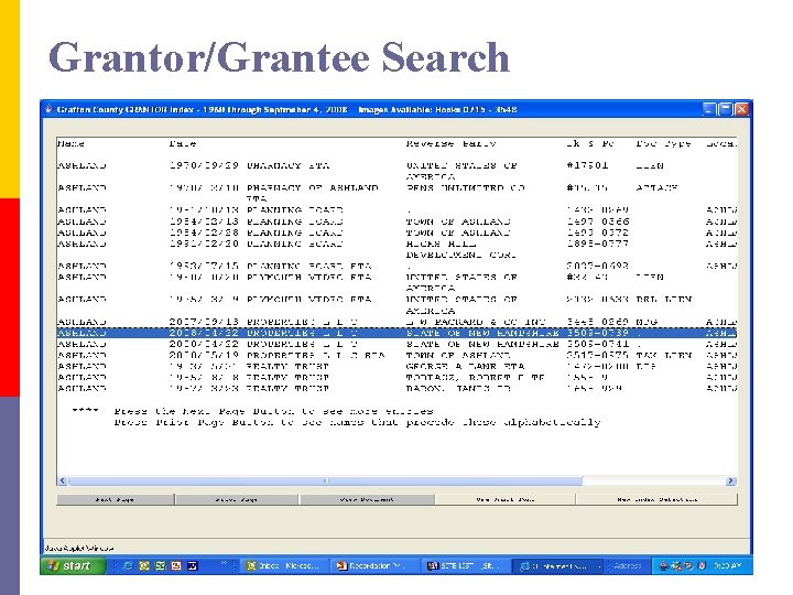 Grantor/Grantee Search 