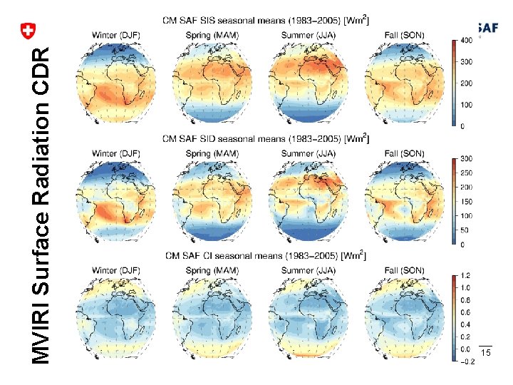 MVIRI Surface Radiation CDR CM SAF Event Week, MVIRI Surface Radiation Dataset 15 