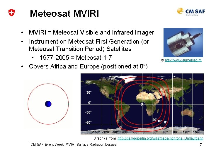 Meteosat MVIRI • MVIRI = Meteosat Visible and Infrared Imager • Instrument on Meteosat