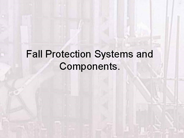Fall Protection Systems and Components. 