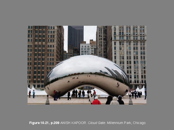 Figure 10. 21, p. 209 ANISH KAPOOR. Cloud Gate. Millennium Park, Chicago. Figure 10. 21, p. 209 ANISH KAPOOR. Cloud Gate. Millennium Park, Chicago.