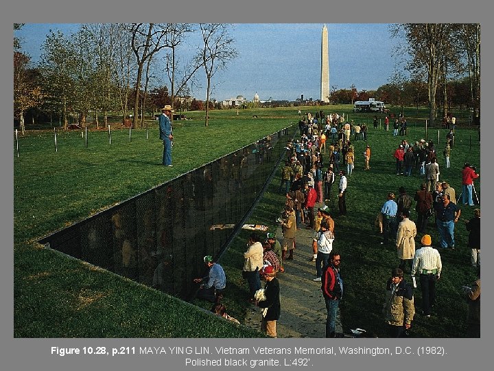 Figure 10. 28, p. 211 MAYA YING LIN. Vietnam Veterans Memorial, Washington, D. C. Figure 10. 28, p. 211 MAYA YING LIN. Vietnam Veterans Memorial, Washington, D. C.