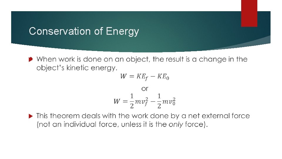 Conservation of Energy 