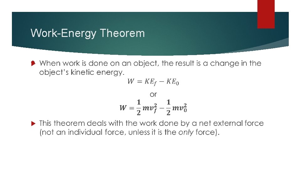 Work-Energy Theorem 