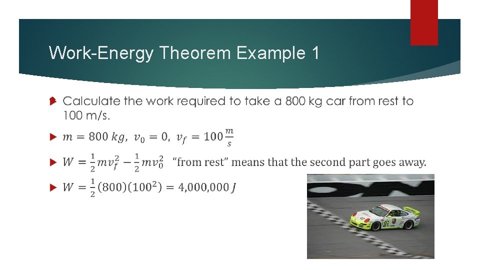 Work-Energy Theorem Example 1 