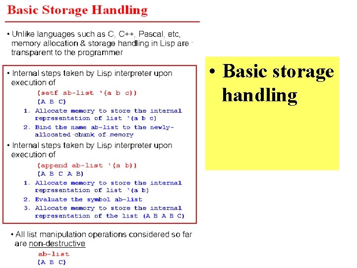 • Basic storage handling 