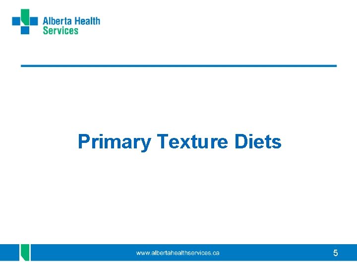 Primary Texture Diets 5 