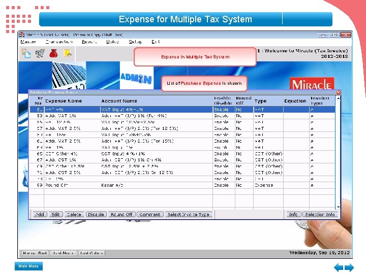 Expense for Multiple Tax System Expense in Multiple Tax System List of Purchase Expense Expense for Multiple Tax System Expense in Multiple Tax System List of Purchase Expense