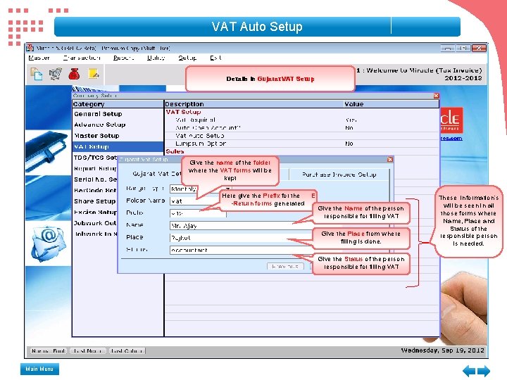 VAT Auto Setup Details in Gujarat VAT Setup Give the name of the folder VAT Auto Setup Details in Gujarat VAT Setup Give the name of the folder