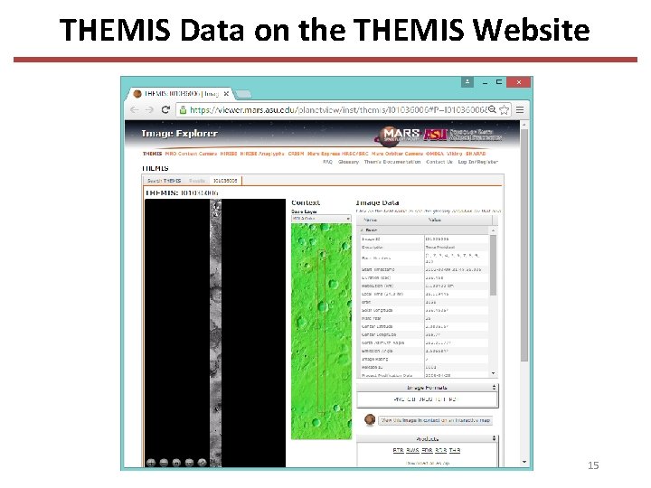 THEMIS Data on the THEMIS Website 15 