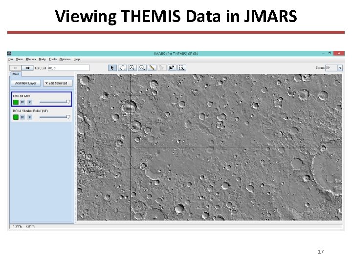 Viewing THEMIS Data in JMARS 17 