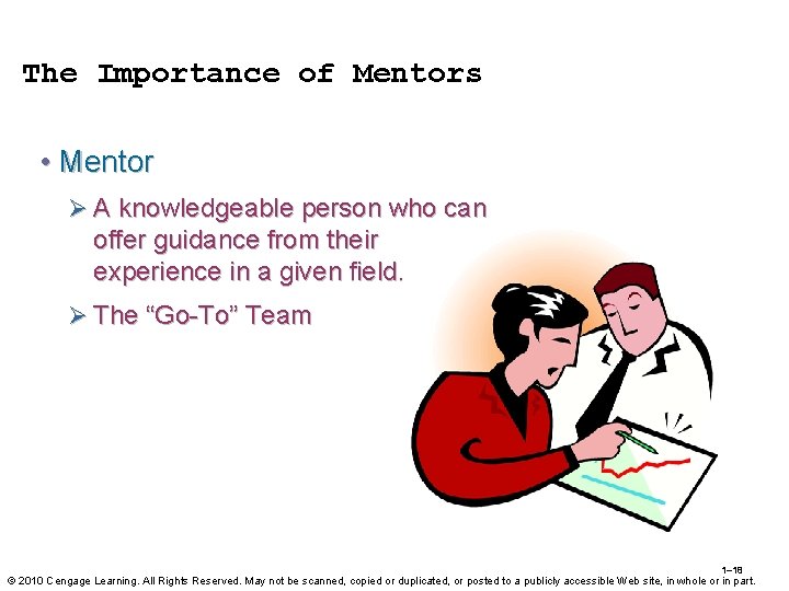 The Importance of Mentors • Mentor Ø A knowledgeable person who can offer guidance