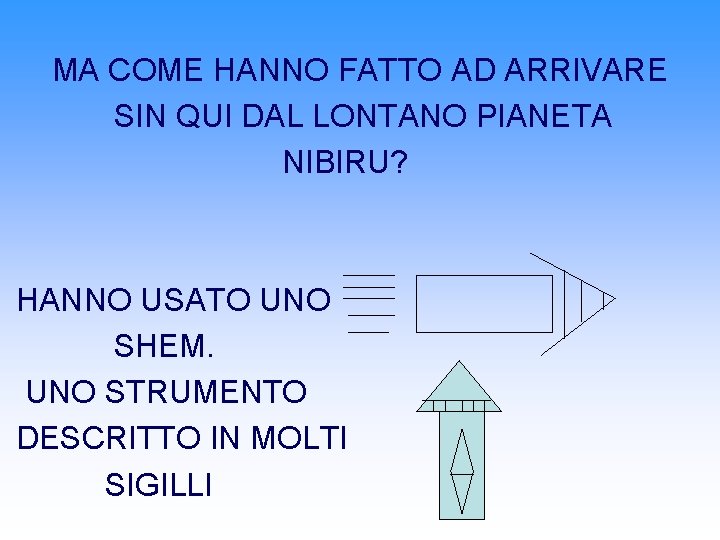 MA COME HANNO FATTO AD ARRIVARE SIN QUI DAL LONTANO PIANETA NIBIRU? HANNO USATO MA COME HANNO FATTO AD ARRIVARE SIN QUI DAL LONTANO PIANETA NIBIRU? HANNO USATO