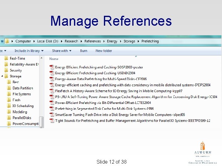 Manage References Slide 12 of 38 