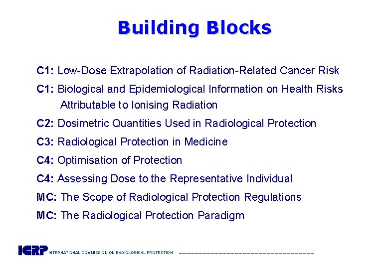 Building Blocks C 1: Low-Dose Extrapolation of Radiation-Related Cancer Risk C 1: Biological and