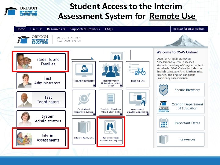 Student Access to the Interim Assessment System for Remote Use Student Access to the Interim Assessment System for Remote Use