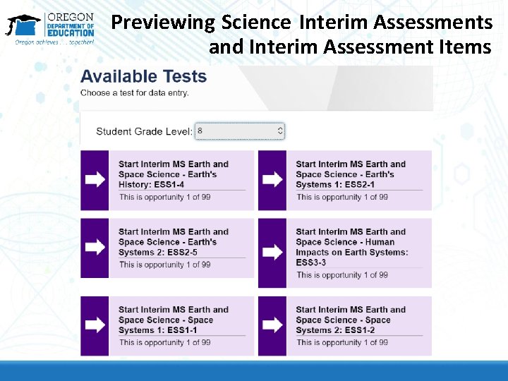 Previewing Science Interim Assessments and Interim Assessment Items Previewing Science Interim Assessments and Interim Assessment Items