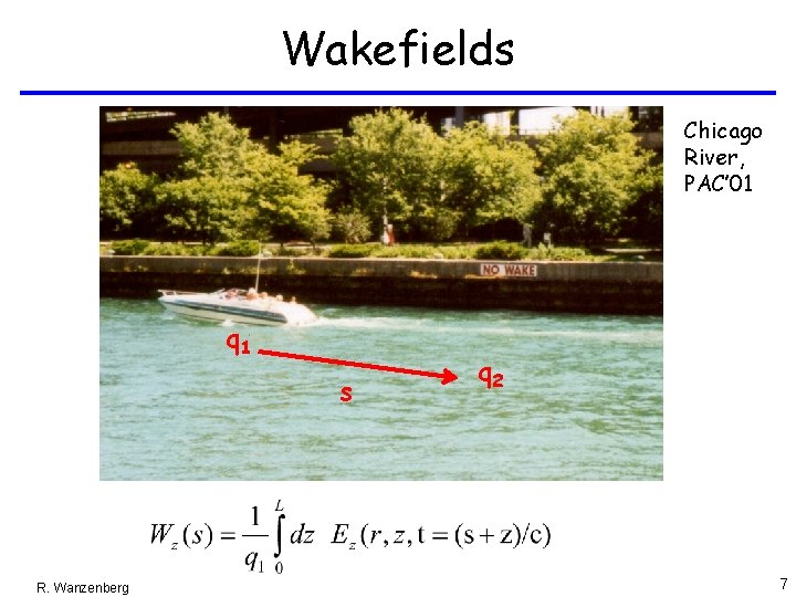 Wakefields Chicago River, PAC’ 01 q 1 s R. Wanzenberg q 2 7 Wakefields Chicago River, PAC’ 01 q 1 s R. Wanzenberg q 2 7
