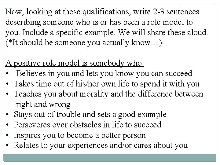 Now, looking at these qualifications, write 2 -3 sentences describing someone who is or