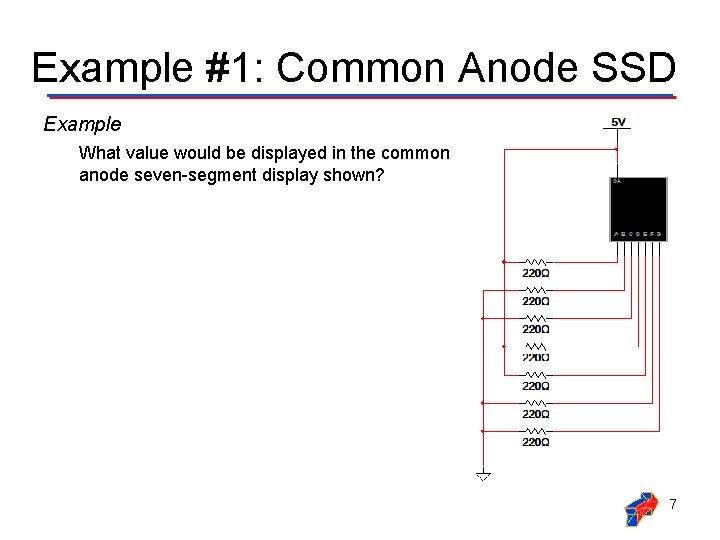 Example #1: Common Anode SSD Example What value would be displayed in the common