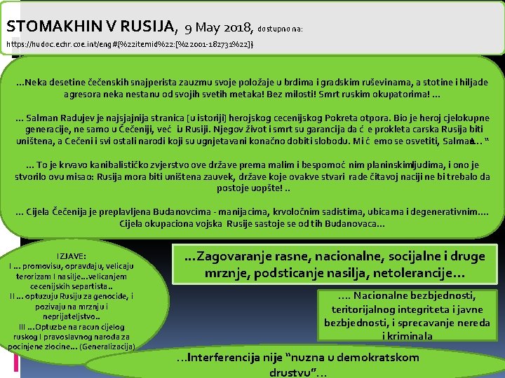  STOMAKHIN V RUSIJA, 9 May 2018, dostupno na: https: //hudoc. echr. coe. int/eng#{%22