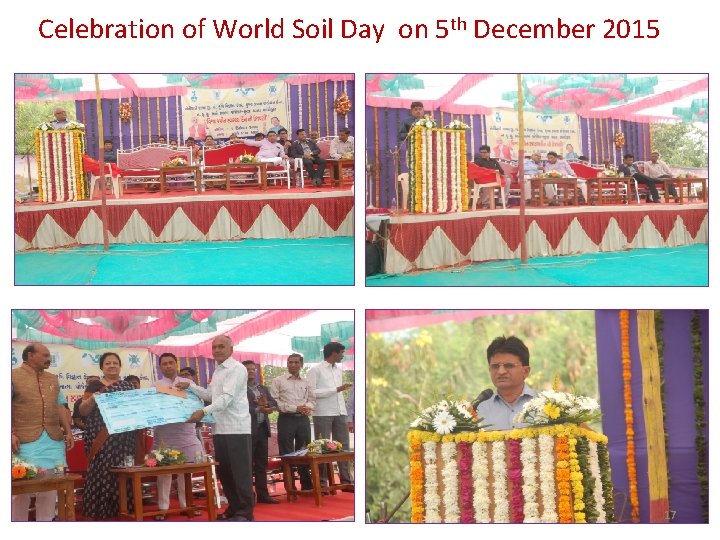 Celebration of World Soil Day on 5 th December 2015 17 