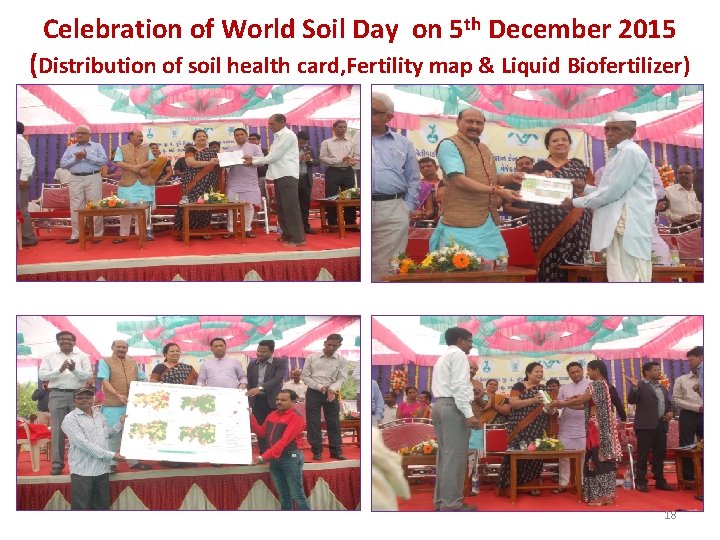 Celebration of World Soil Day on 5 th December 2015 (Distribution of soil health