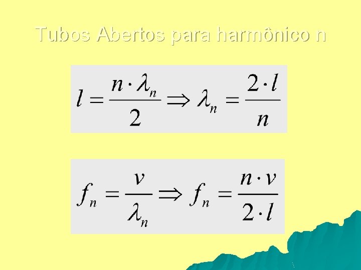 Tubos Abertos para harmônico n 