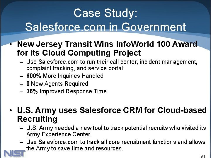 Case Study: Salesforce. com in Government • New Jersey Transit Wins Info. World 100 Case Study: Salesforce. com in Government • New Jersey Transit Wins Info. World 100