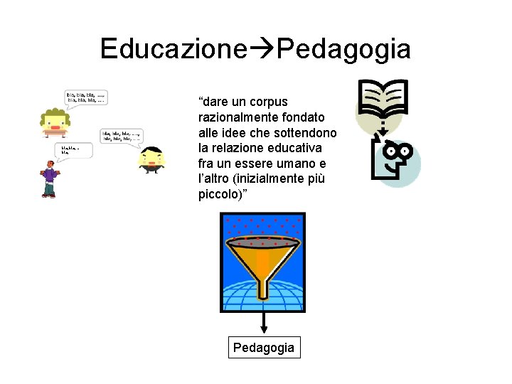 Educazione Pedagogia bla, … bla, “dare un corpus razionalmente fondato alle idee che sottendono