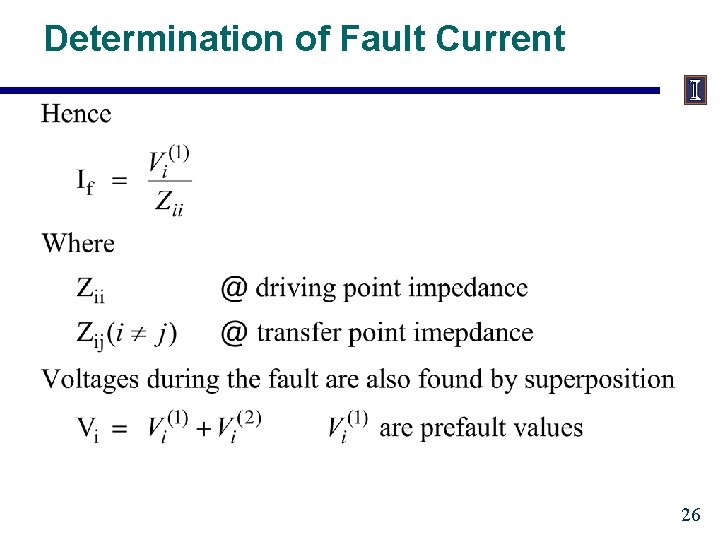 Determination of Fault Current 26 Determination of Fault Current 26