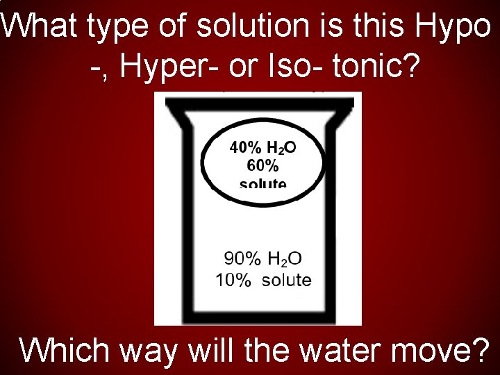 What type of solution is this Hypo -, Hyper- or Iso- tonic? Which way
