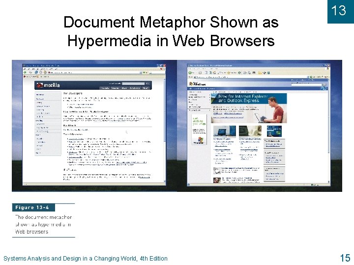 Document Metaphor Shown as Hypermedia in Web Browsers Systems Analysis and Design in a