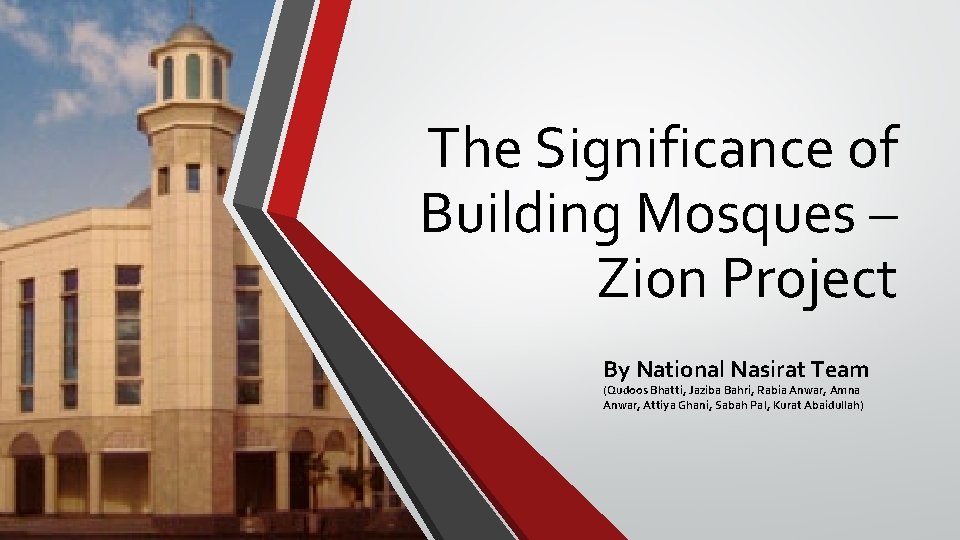 The Significance of Building Mosques – Zion Project By National Nasirat Team (Qudoos Bhatti,