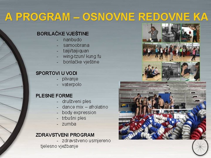 A PROGRAM – OSNOVNE REDOVNE KA BORILAČKE VJEŠTINE - nanbudo - samoobrana - taiji/taijiquan