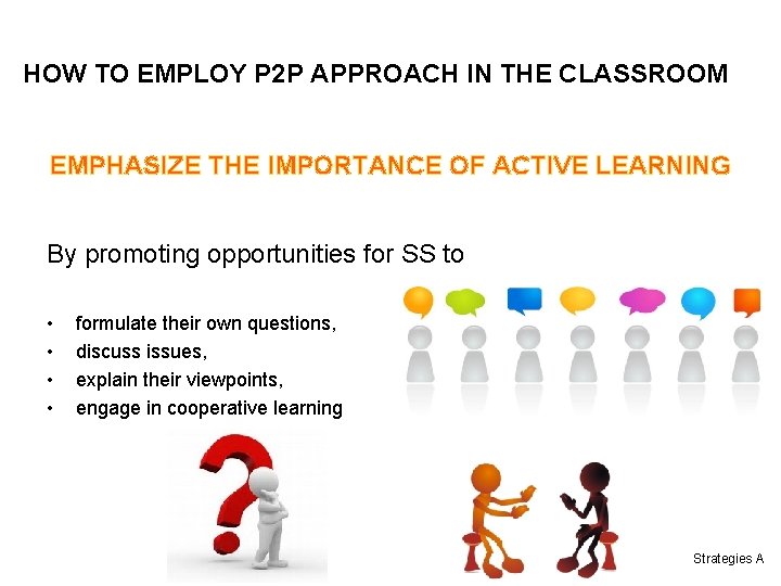 HOW TO EMPLOY P 2 P APPROACH IN THE CLASSROOM EMPHASIZE THE IMPORTANCE OF