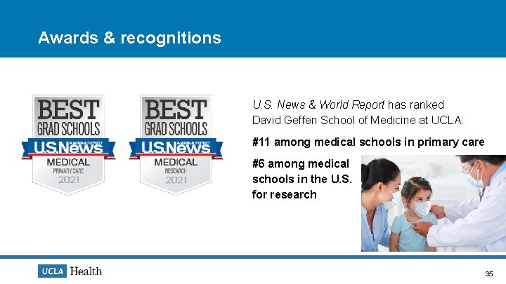 Awards & recognitions U. S. News & World Report has ranked David Geffen School