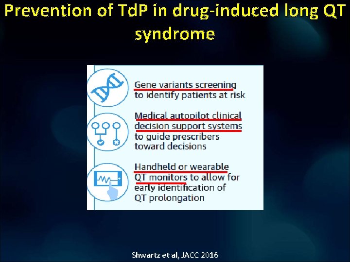 Prevention of Td. P in drug-induced long QT syndrome Shwartz et al, JACC 2016 Prevention of Td. P in drug-induced long QT syndrome Shwartz et al, JACC 2016