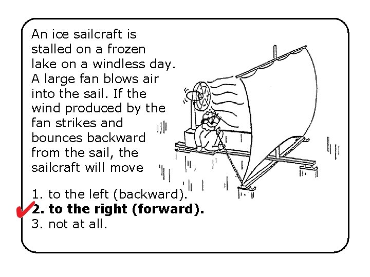 An ice sailcraft is stalled on a frozen lake on a windless day. A