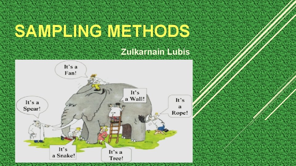 SAMPLING METHODS Zulkarnain Lubis 