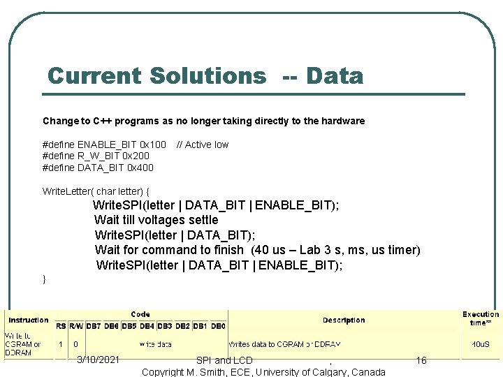 Current Solutions -- Data Change to C++ programs as no longer taking directly to