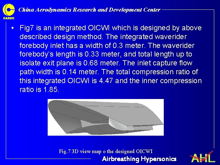 China Aerodynamics Research and Development Center • Fig 7 is an integrated OICWI which China Aerodynamics Research and Development Center • Fig 7 is an integrated OICWI which