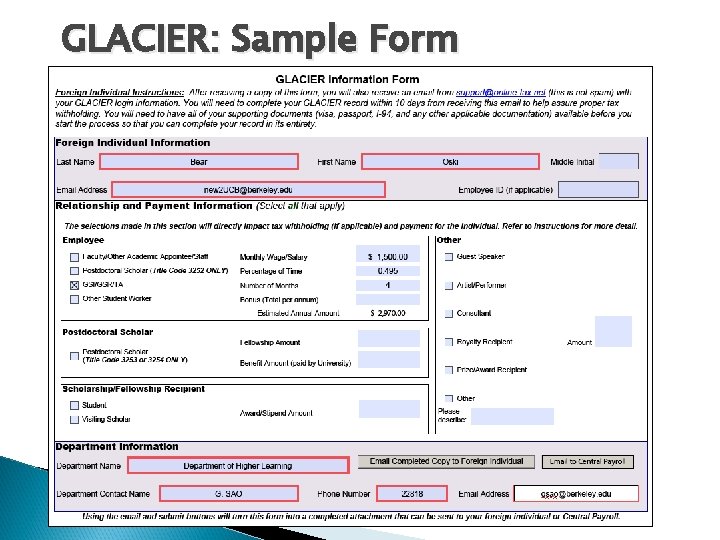 GLACIER: Sample Form 