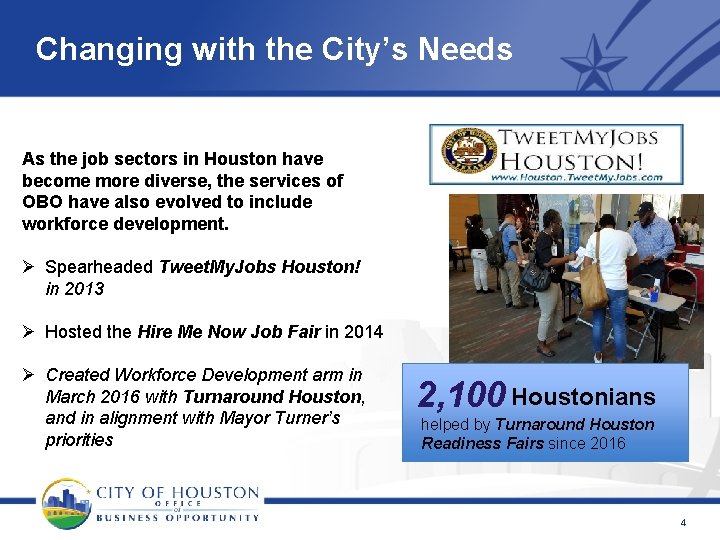 Changing with the City’s Needs As the job sectors in Houston have become more