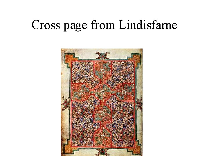Cross page from Lindisfarne 