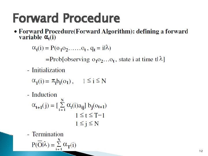Forward Procedure 12 
