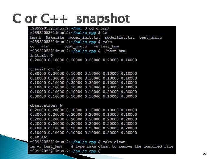 C or C++ snapshot 22 