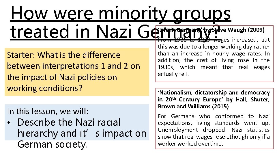 How were minority groups treated in Nazi Germany? ‘Life in Germany’ by Steve Waugh