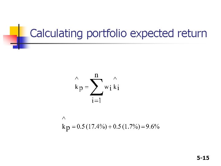 Calculating portfolio expected return 5 -15 
