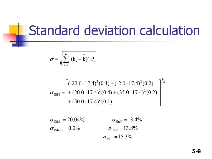 Standard deviation calculation 5 -8 